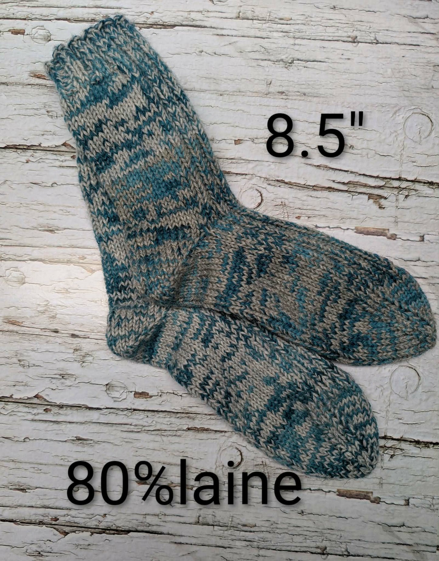 Bas de laine tricotés-(8.5")
