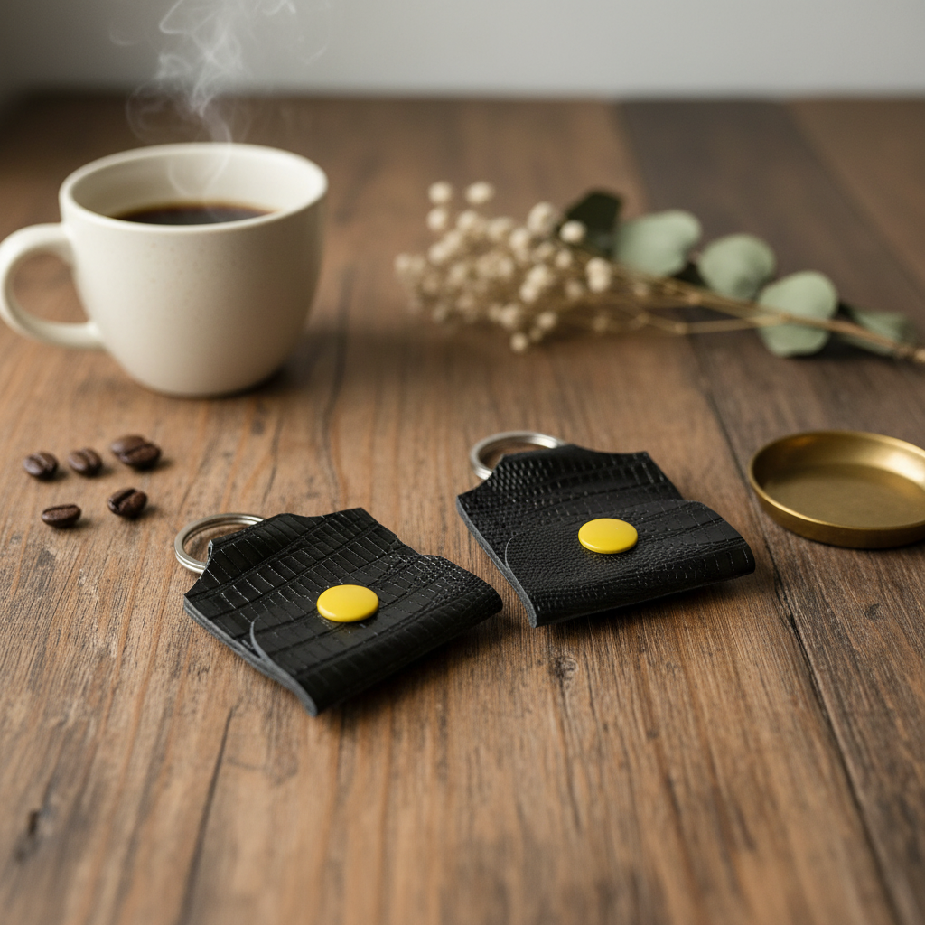 Mini porte-clé avec pochette à bouton pression
