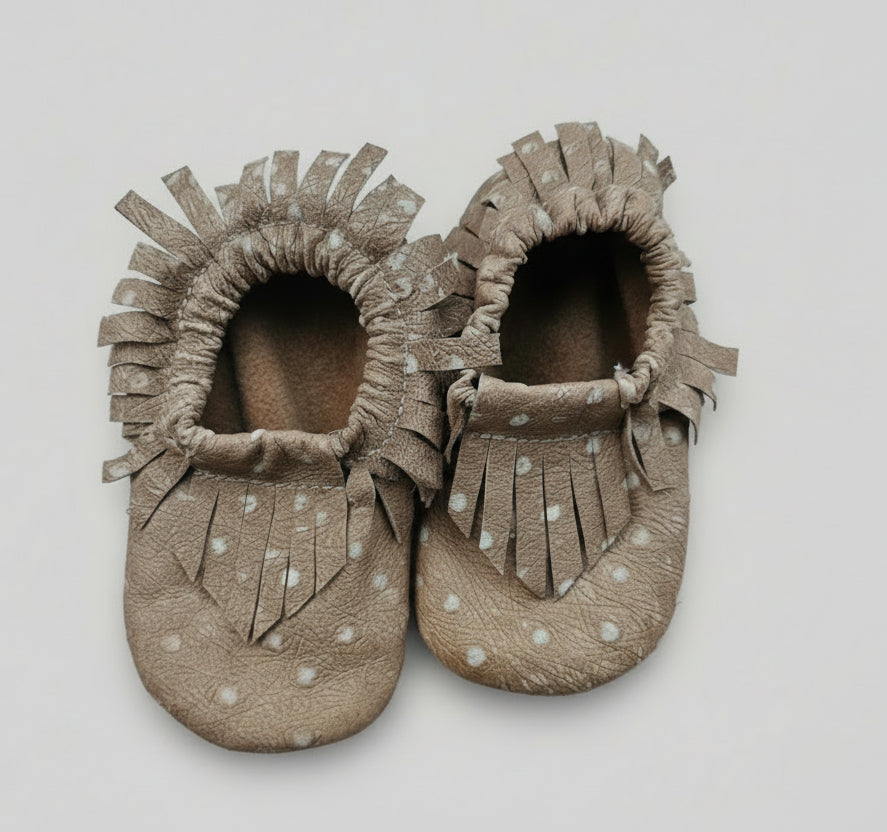 Pantoufles Bébé en Cuir Doublé Polar (6-12 mois)