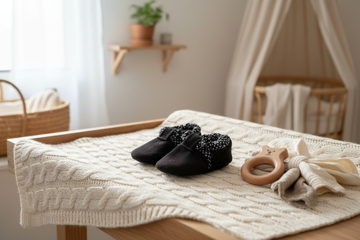 Pantoufles Bébé en Corduroy Doublé Polar (6-12 mois)