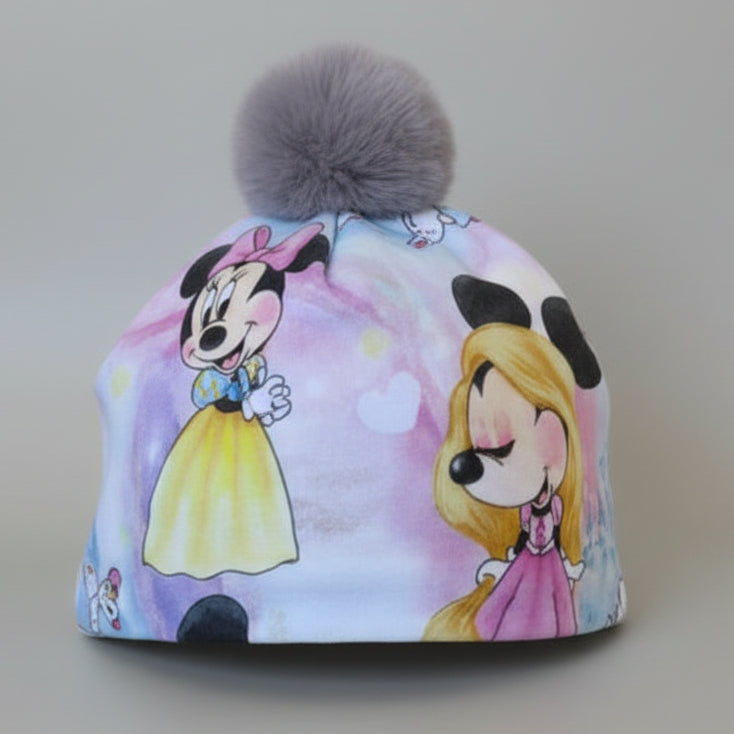 Tuque enfant doublée micropolar avec pompon amovible - 3 ans (42cm)