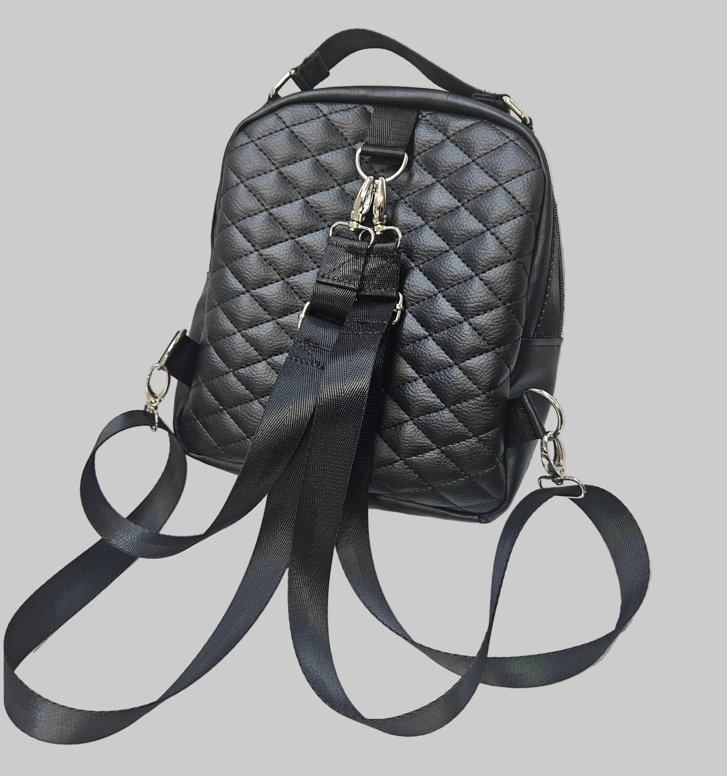 Sac à dos sacoche en simili cuir matelassé (Moyen)