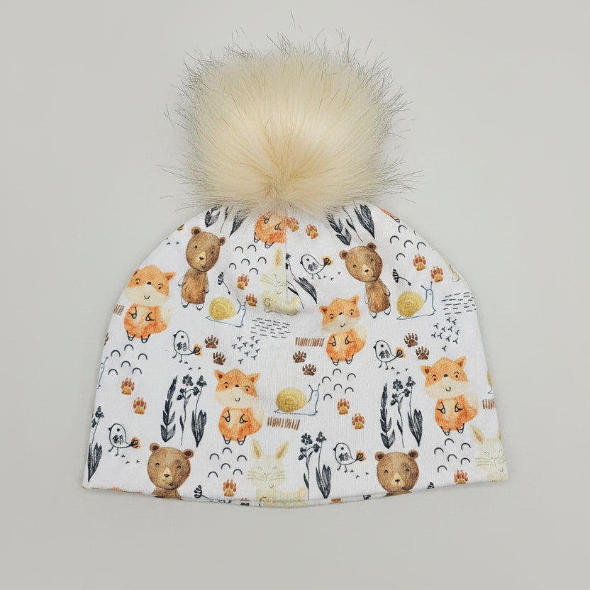 Tuque enfant doublée micropolar avec pompon amovible - 1 an (38 cm)