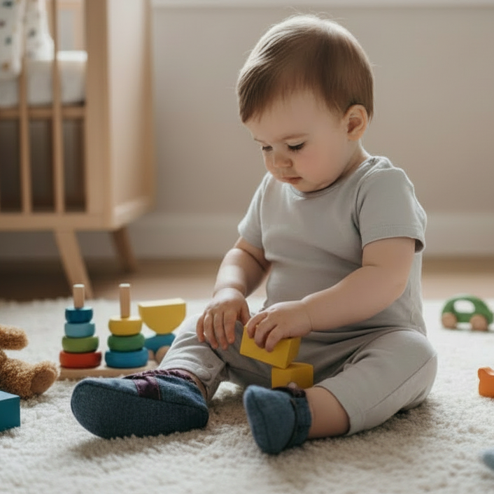 Pantoufles Bébé en jeans Doublé Polar (3-6 mois)