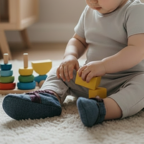 Pantoufles Bébé en jeans Doublé Polar (3-6 mois)