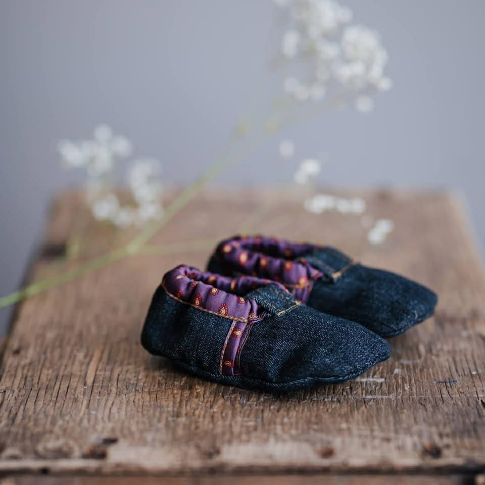 Pantoufles Bébé en jeans Doublé Polar (6-12 mois)