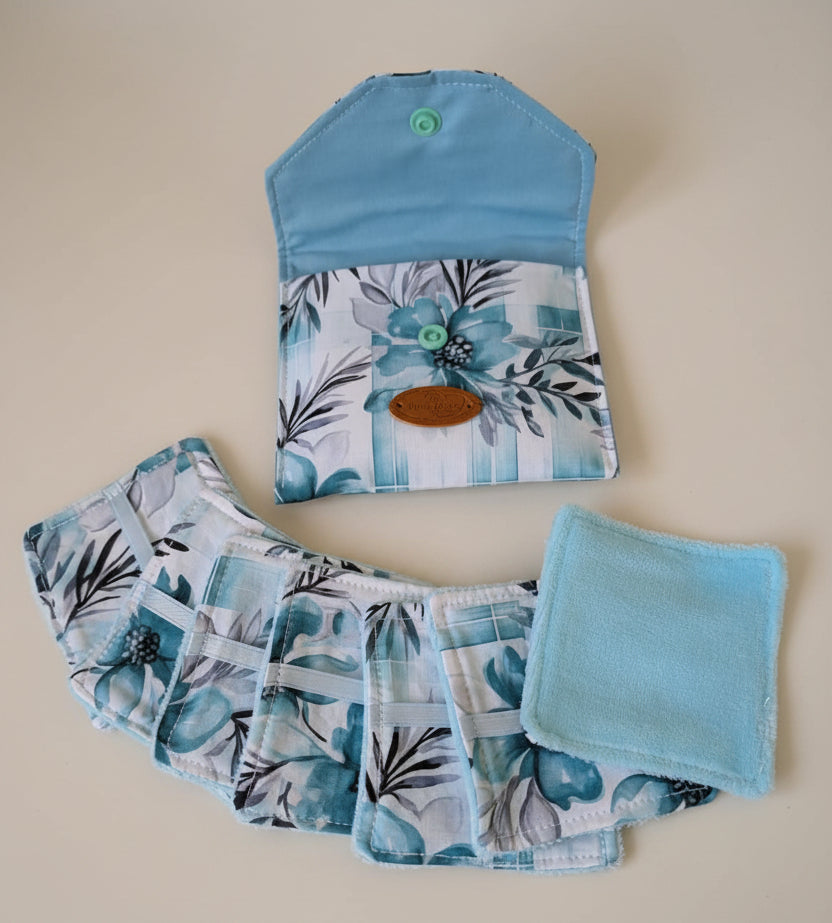 Ensemble-Pochette avec lingettes démaquillantes réutilisables