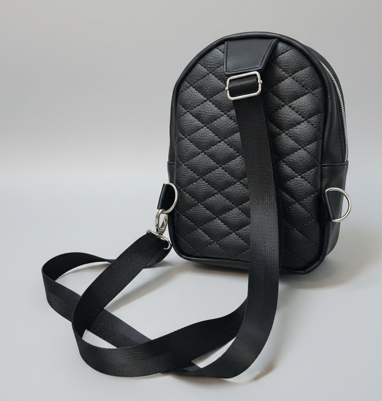 Sac à dos sacoche en simili cuir matelassé (Petit)