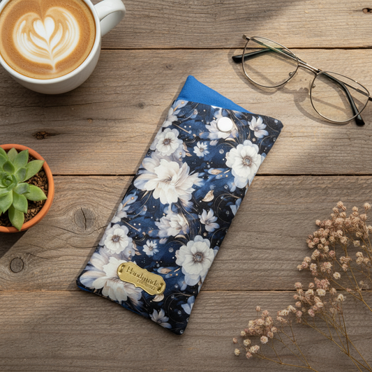 Étui à lunettes coussiné avec fermeture à bouton snap