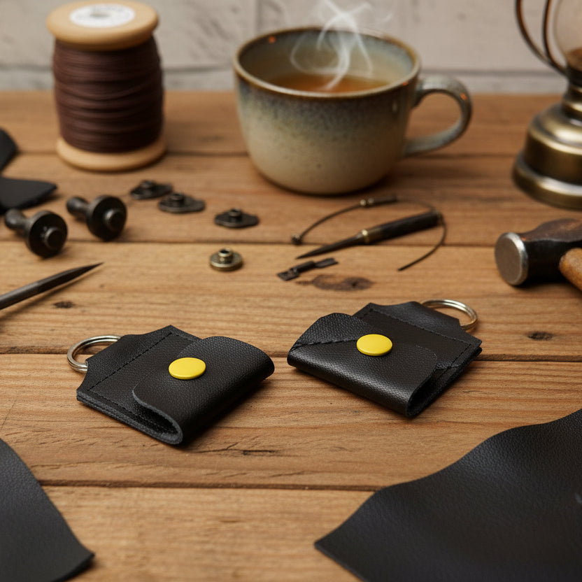Mini porte-clé avec pochette à bouton pression