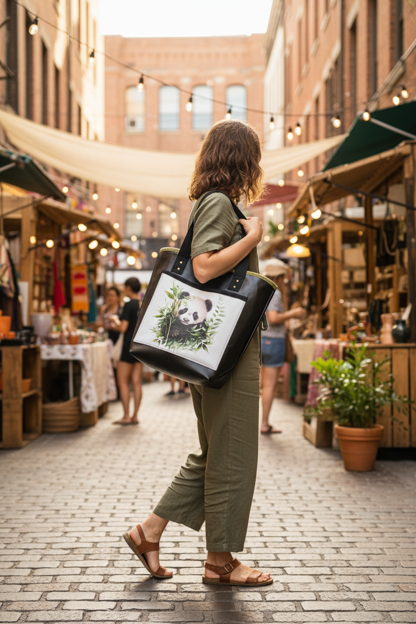 Grand sac Cabas en simili cuir