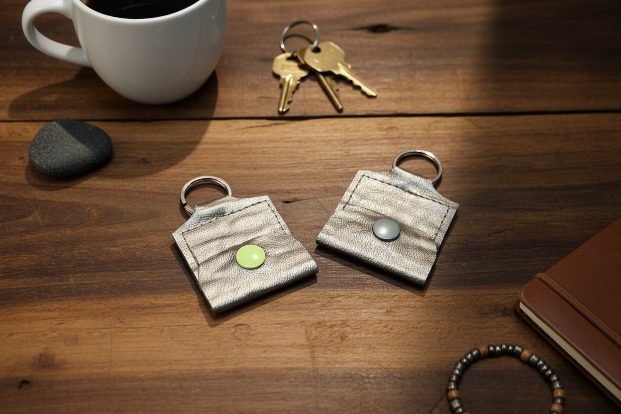 Mini porte-clé avec pochette à bouton pression
