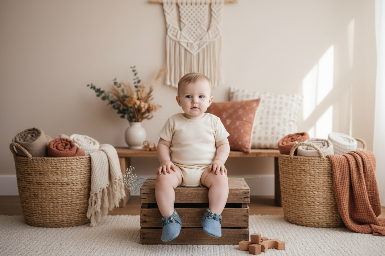 Pantoufles Bébé en jeans Doublé Polar (6-12 mois)