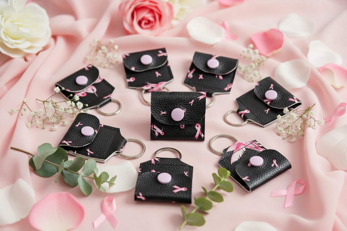 Mini porte-clé avec pochette à bouton pression