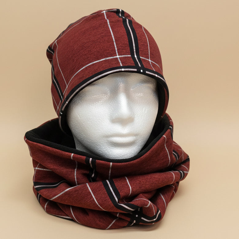 Ensemble tuque et cache-cou en tissu doublé micro-polar
