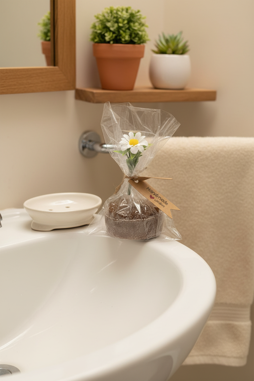 Savon Exfoliant avec Éponge Intégrée