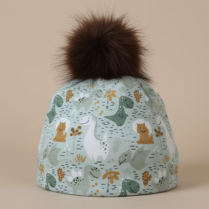 Tuque enfant doublée micropolar avec pompon amovible - 3 ans (42 cm)
