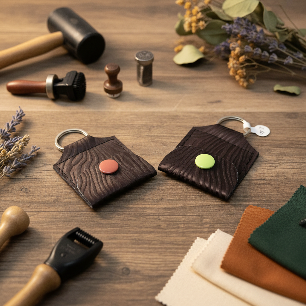 Mini porte-clé avec pochette à bouton pression