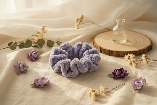 Chouchou en laine velvet - Mauve