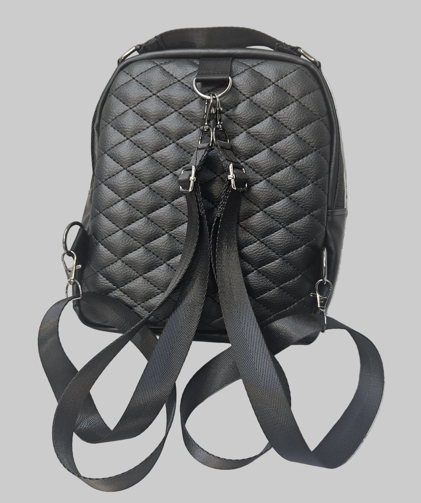 Sac à dos sacoche en simili cuir matelassé (Moyen)