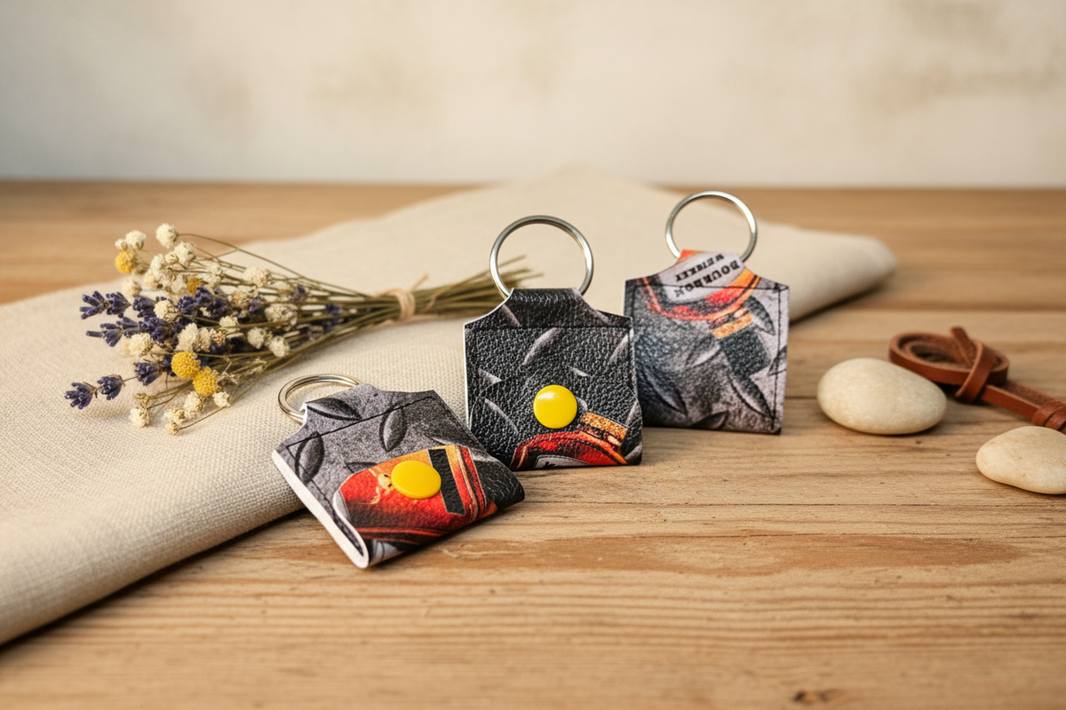 Mini porte-clé avec pochette à bouton pression