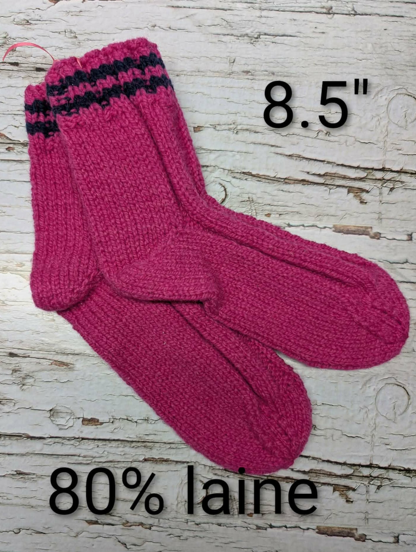 Bas de laine tricotés-(8.5")