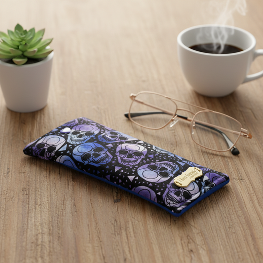 Étui à lunettes coussiné avec fermeture à bouton snap