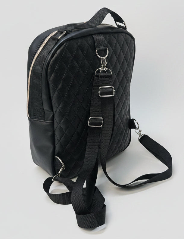 Sac à dos sacoche en simili cuir matelassé