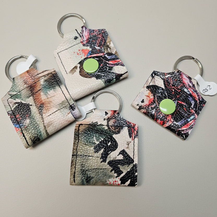 Mini porte-clé avec pochette à bouton pression