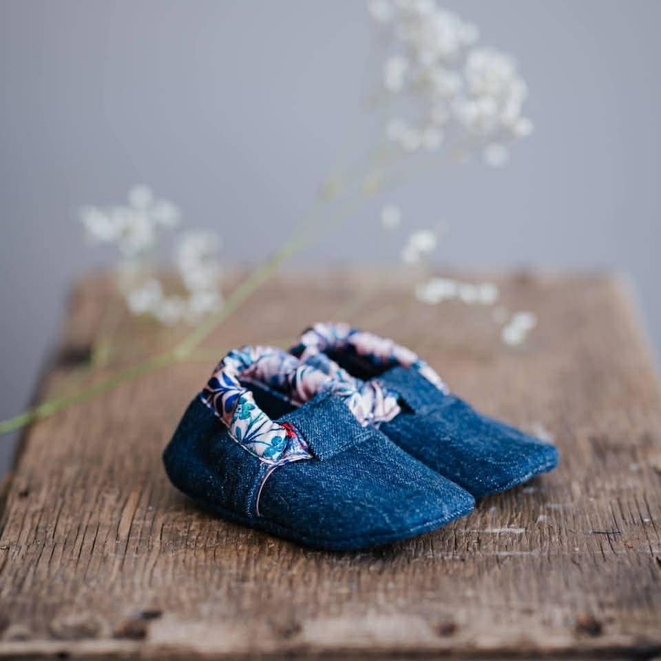Pantoufles Bébé en jeans Doublé Polar (6-12 mois)
