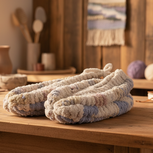 Pantoufles en laine tricotées–Femme 11