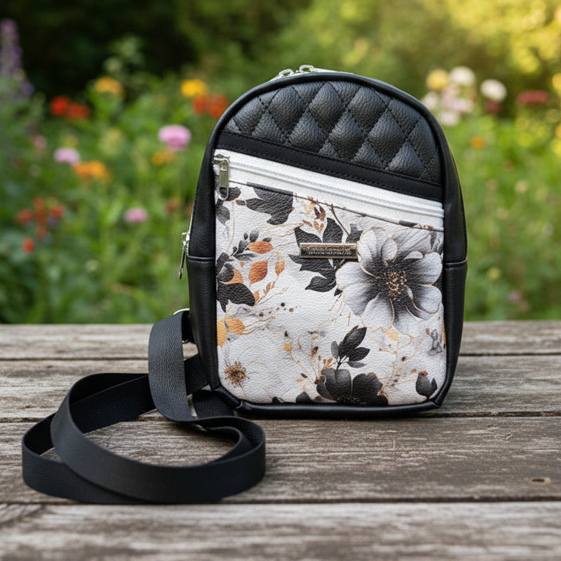 Sac à dos sacoche en simili cuir matelassé (Petit)