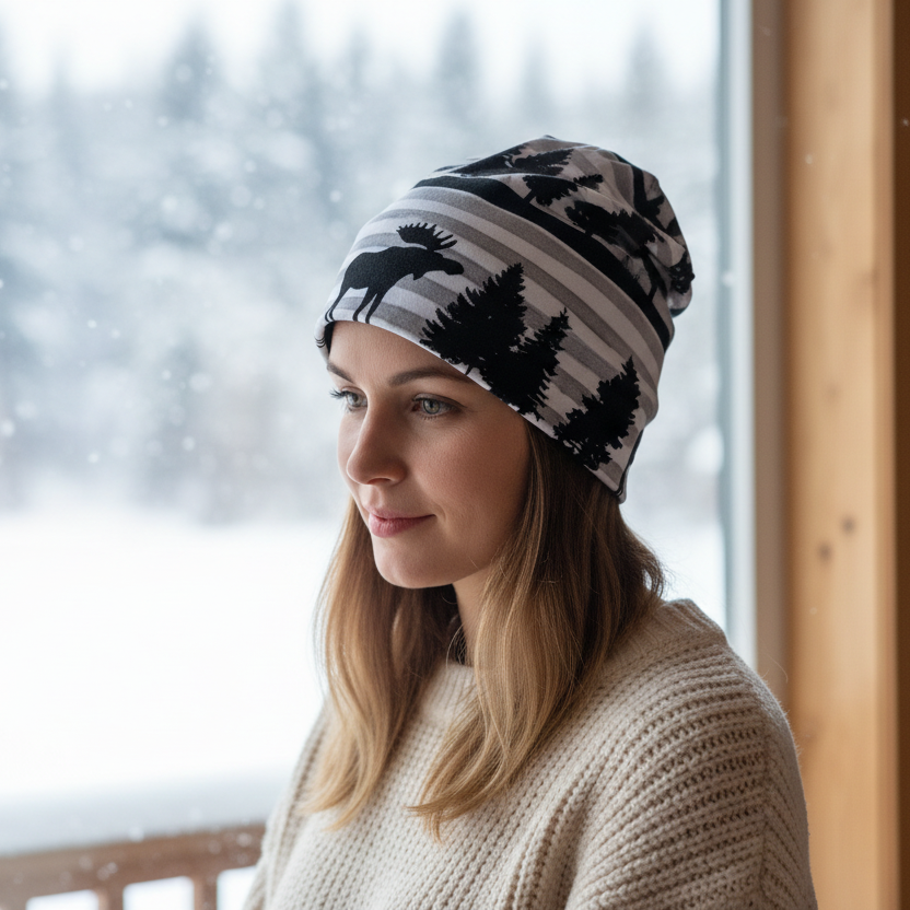 Tuque en tissu doublé micro-polar