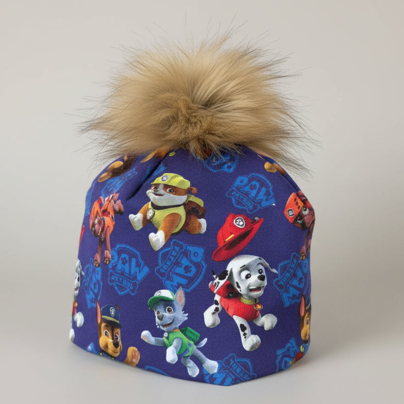 Tuque enfant doublée micropolar avec pompon amovible - 2 ans (40 cm)