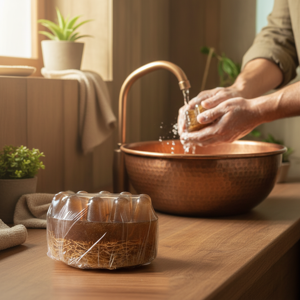 Savon Exfoliant avec Éponge Intégrée