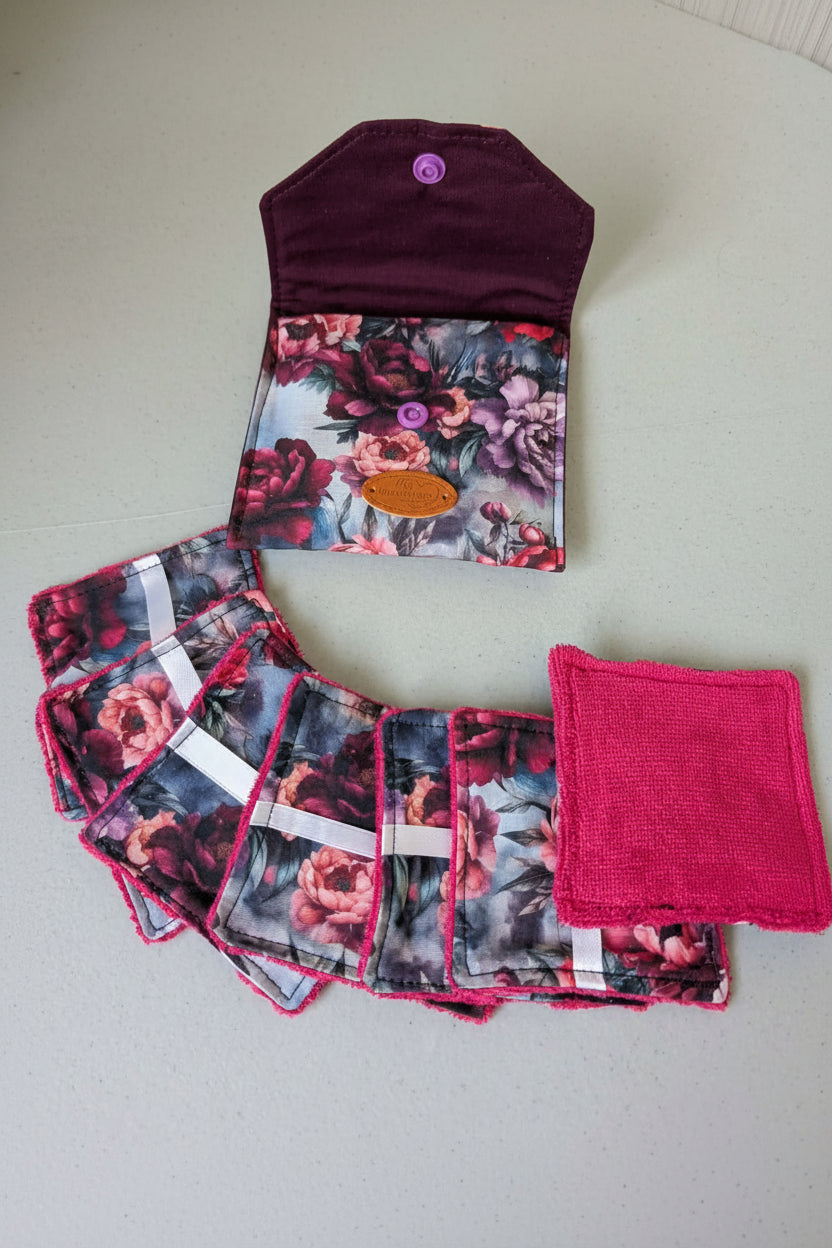 Ensemble-Pochette avec lingettes démaquillantes réutilisables