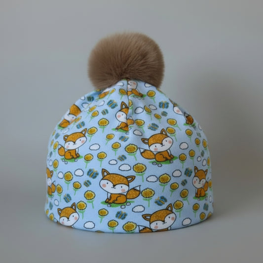 Tuque enfant doublée micropolar avec pompon amovible - 3 ans (42 cm)