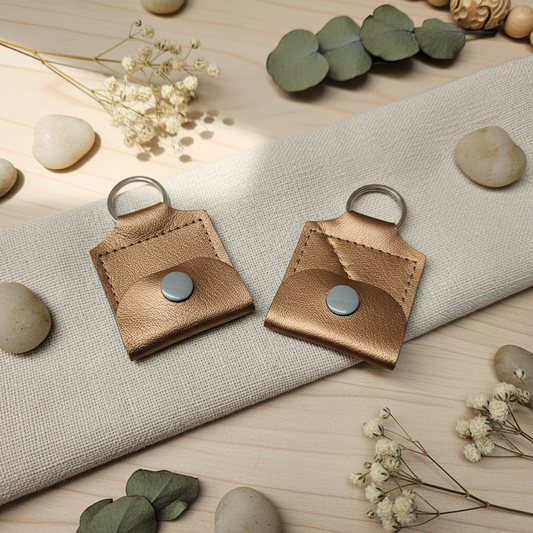 Mini porte-clé avec pochette à bouton pression