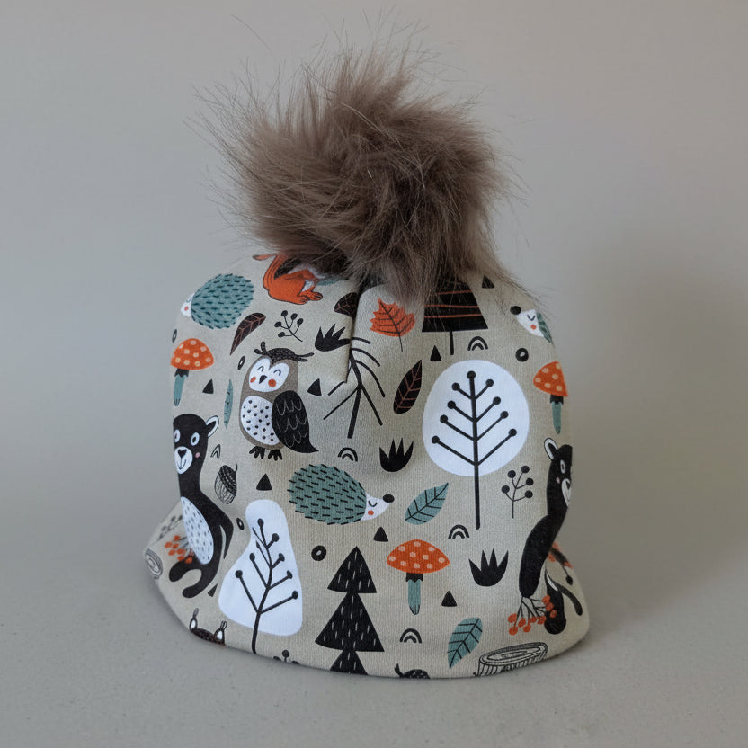 Tuque enfant doublée micropolar avec pompon amovible - 1 an (38 cm)
