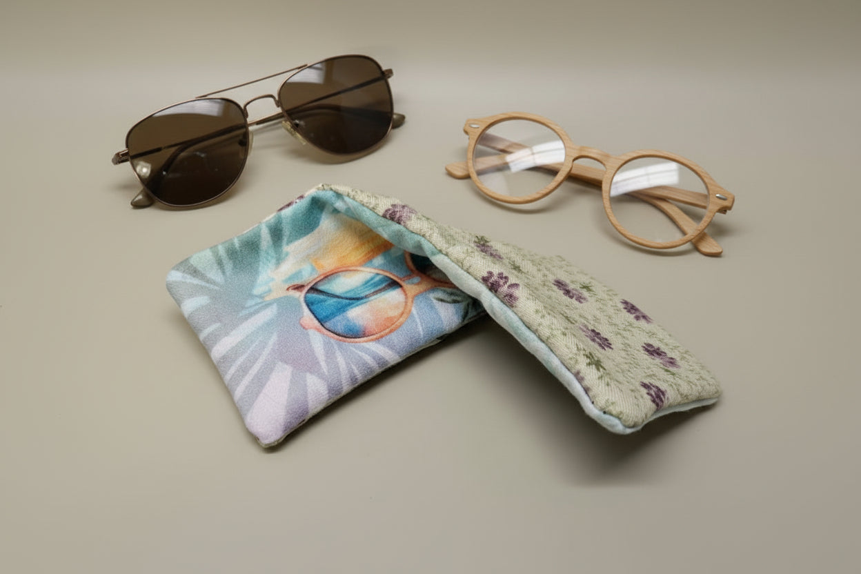 Essuie-lunettes artisanal double face - Coton et microfibre