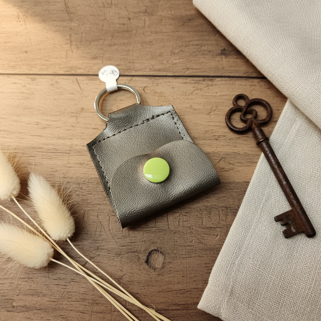 Mini porte-clé avec pochette à bouton pression