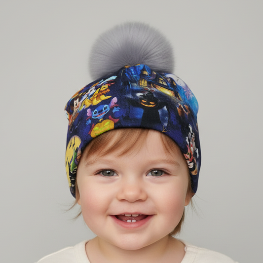 Tuque enfant doublée micropolar avec pompon amovible - 2 ans (40 cm)