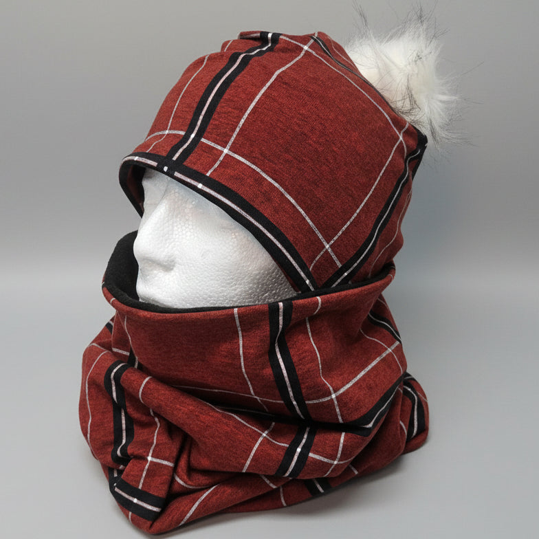 Ensemble tuque et cache-cou en tissu doublé micro-polar
