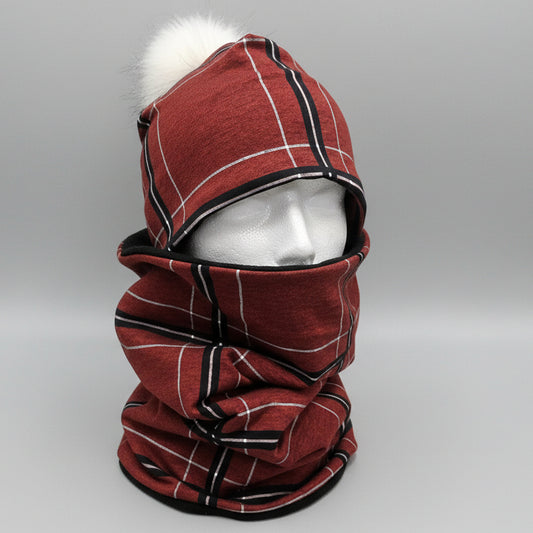 Ensemble tuque et cache-cou en tissu doublé micro-polar