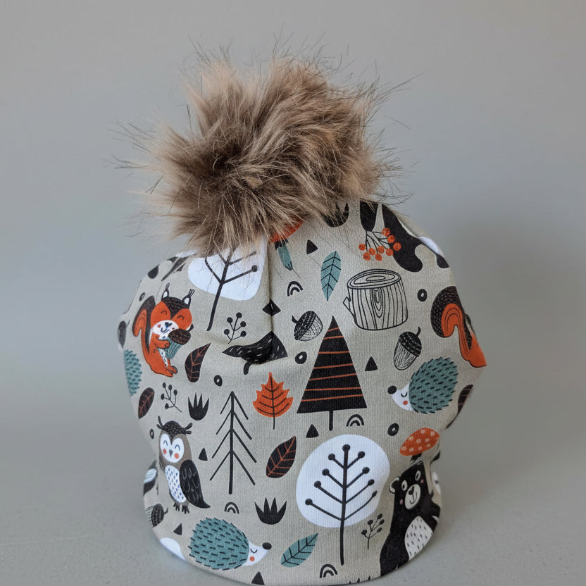 Tuque enfant doublée micropolar avec pompon amovible - 2 ans (40 cm)