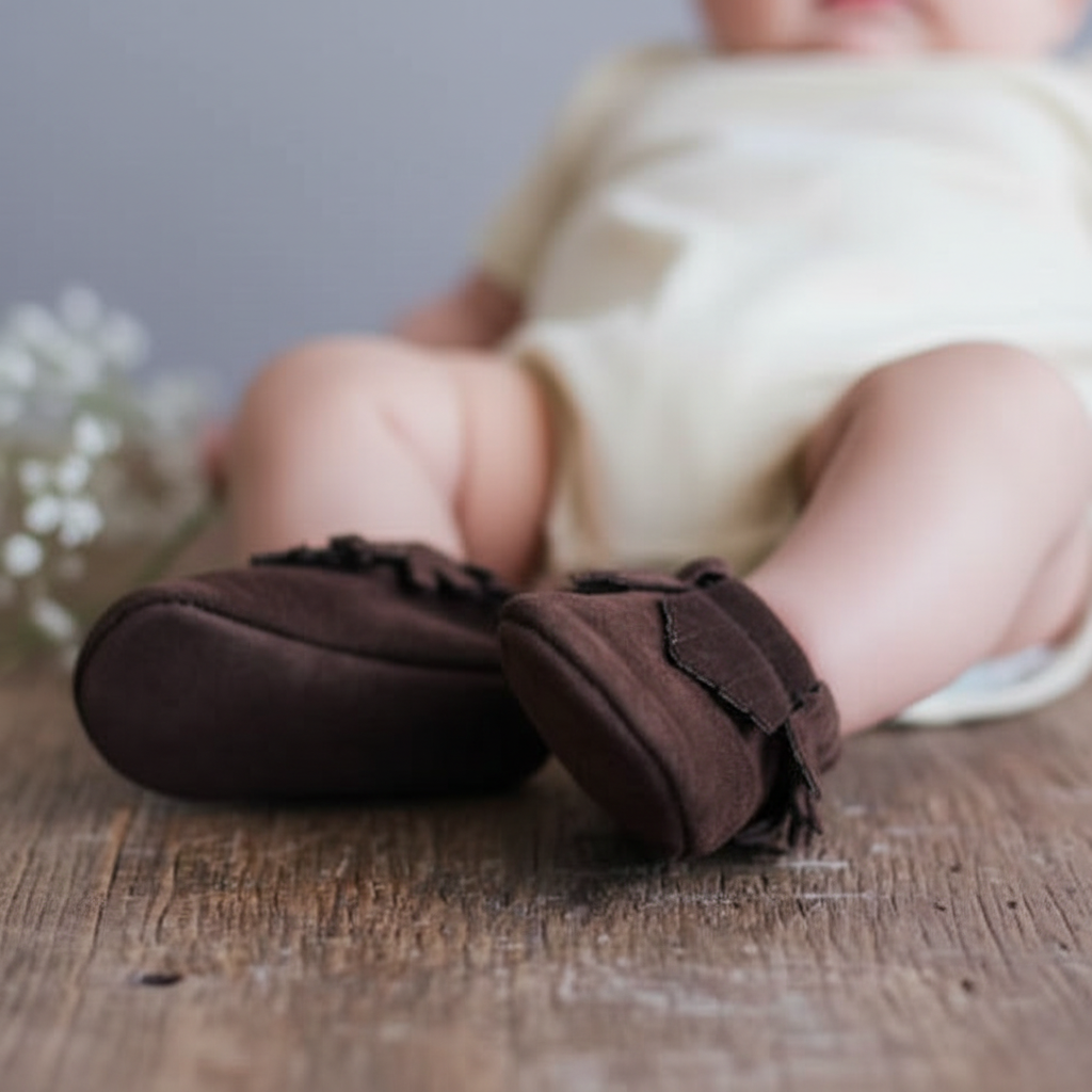 Pantoufles Bébé en Suède Doublé Polar (6-12 mois)