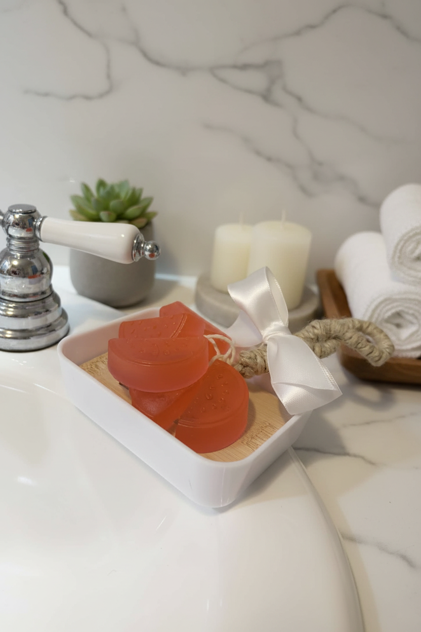 Savon en grappe artisanal - Forme grappe de demi-melon