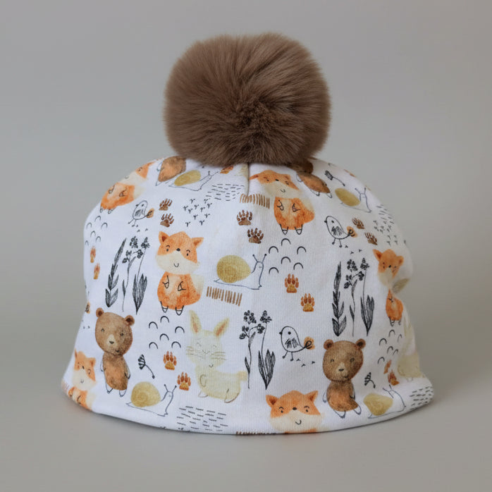 Tuque enfant doublée micropolar avec pompon amovible - 1 an (38 cm)