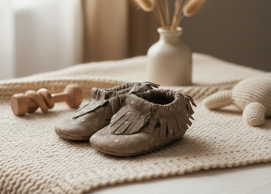 Pantoufles Bébé en Cuir Doublé Polar (6-12 mois)