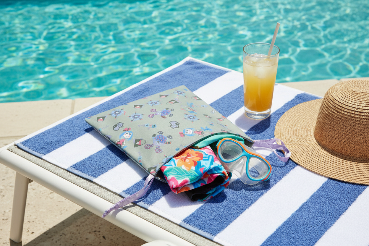 Pochette multifonction en tissu PUL - Maillot, collation et plus